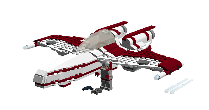 lego star wars red white ship