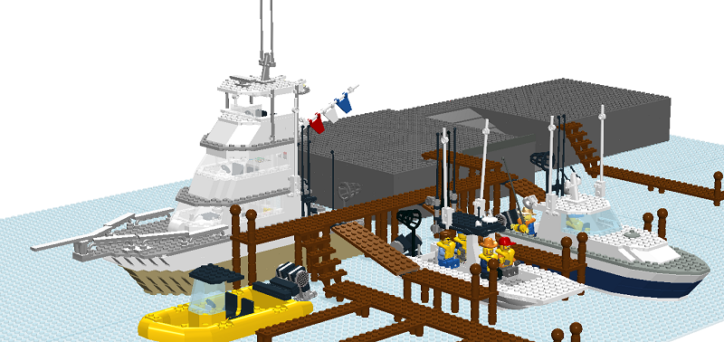 LDD MOC Fishing Port - LEGO Town - Eurobricks Forums