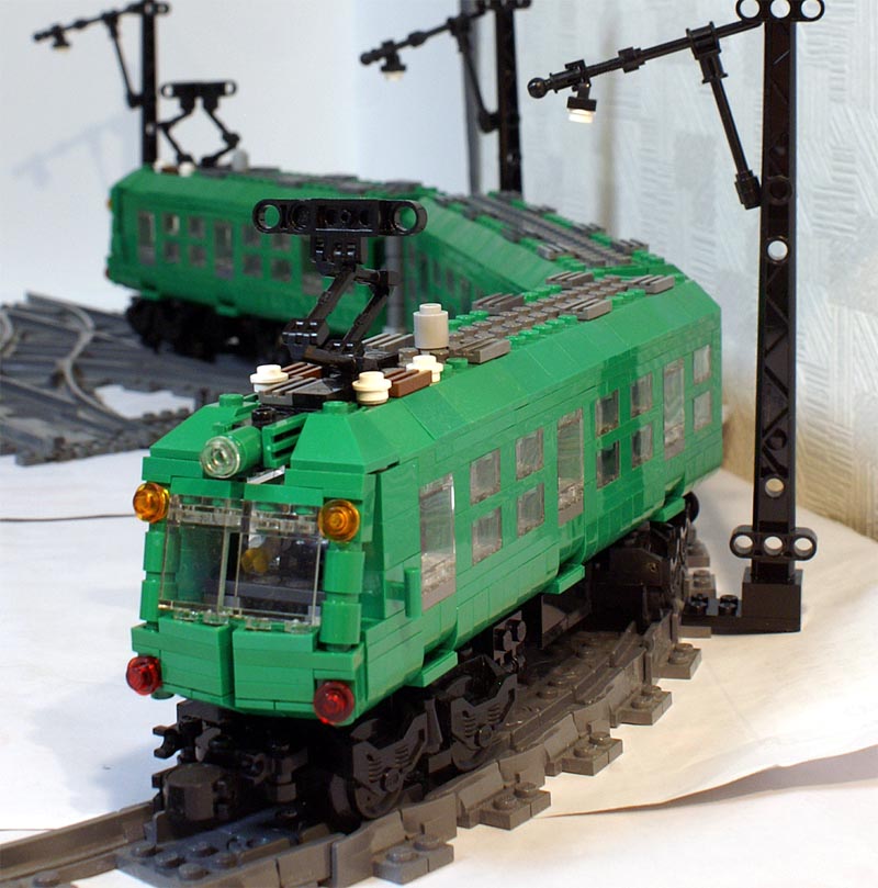 鉄道作品[日本形]】東急5000形アオガエル 3両編成（その１）: Lego 